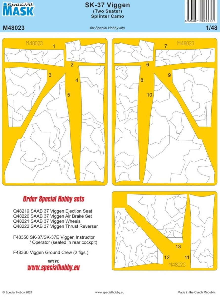 Special Hobby M48023 SK-37 Viggen (Two Seater) Splinter Camo (For Special Hobby Kits) 1/48