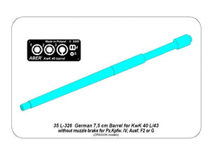 Aber 35L-326 Germ.75mm barrel for Pz VI F2 or G without muzzle brake Fit to Dragon models: 6360; 6363; 6594; 1/35 – obrázek 2