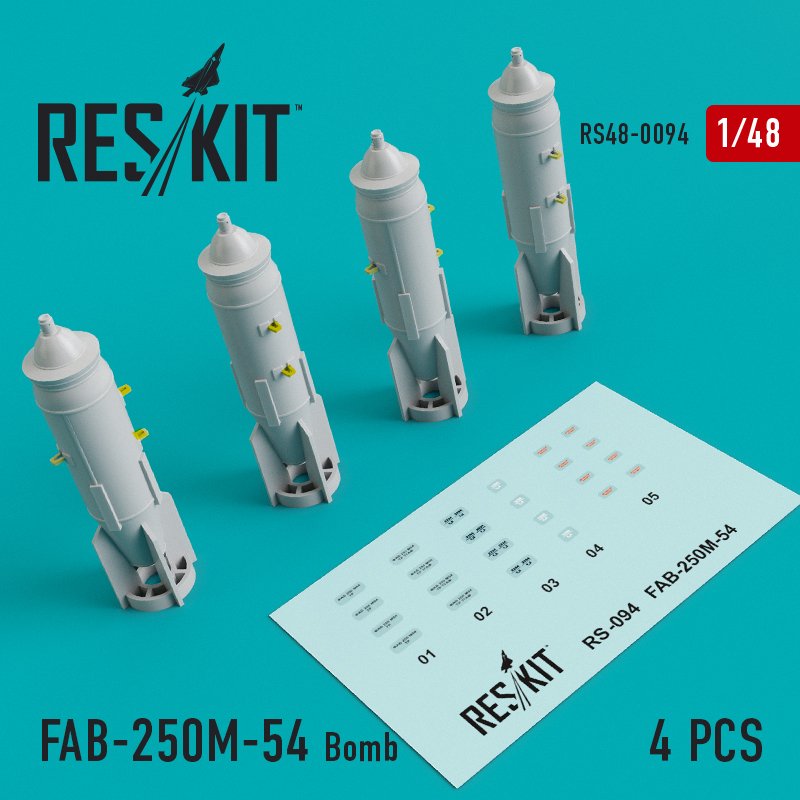RESKIT RS48-0094 FAB-250M-54 Bomb (4 pcs) 1/48