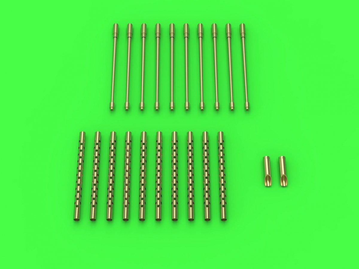 Master AM-32-119 B-24 Liberator - Browning M2 aircraft MG set .50 caliber (12.7mm) with flash hiders (10 pcs.) (for Hobby Boss model) 1/32