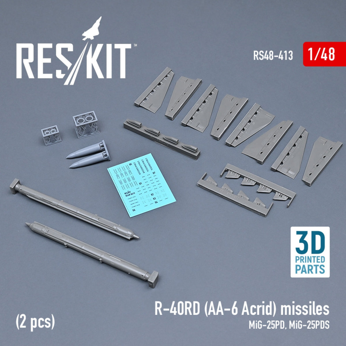 RESKIT RS48-0413 R-40RD (AA-6 ACRID) MISSILES (2 PCS) 1/48 – Bild 2