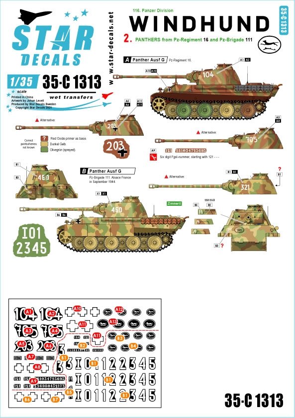 Star Decals 35-C1313 Windhund #2 1/35