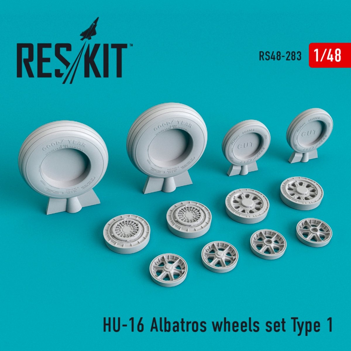 RESKIT RS48-0283 HU-16 "ALBATROS" WHEELS SET TYPE 1 1/48