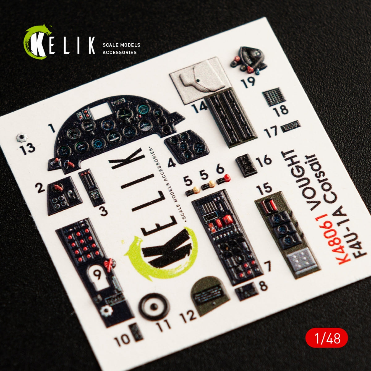 KELIK K48061 F4U-1A CORSAIR INTERIOR 3D DECALS FOR TAMIYA KIT 1/48 – Bild 5