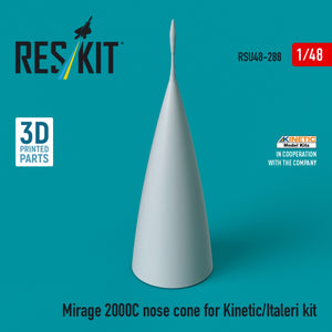 RESKIT RSU48-0288 Mirage 2000C nose cone for Kinetic/Italeri kit (3D Printed) 1/48