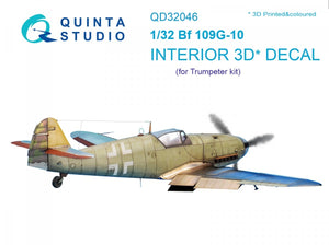 Quinta Studio QD32046 Bf 109G-10 3D-Printed &amp;amp; colored Interior on decal paper (for Trumpeter kit) 1/32
