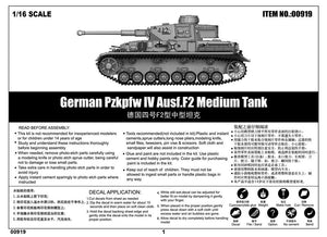 Trumpeter 00919 German Pzkpfw IV Ausf.F2 Medium 1/16 – obrázek 4