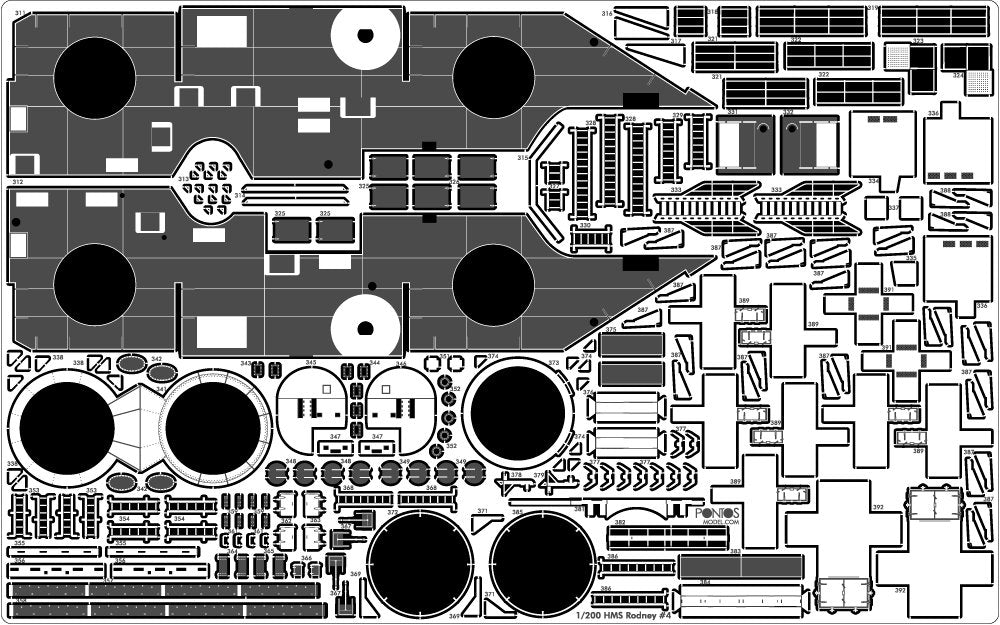 Pontos 23007F1 HMS RODNEY 1942 Detail Up Set 1/200 – image 24