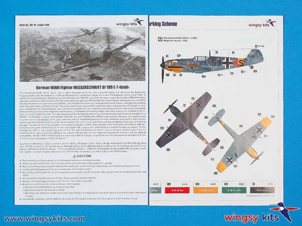 Wingsy Kits D5-11 German WWII Fighter MESSERSCHMITT Bf 109 E-7 1/48 – image 11