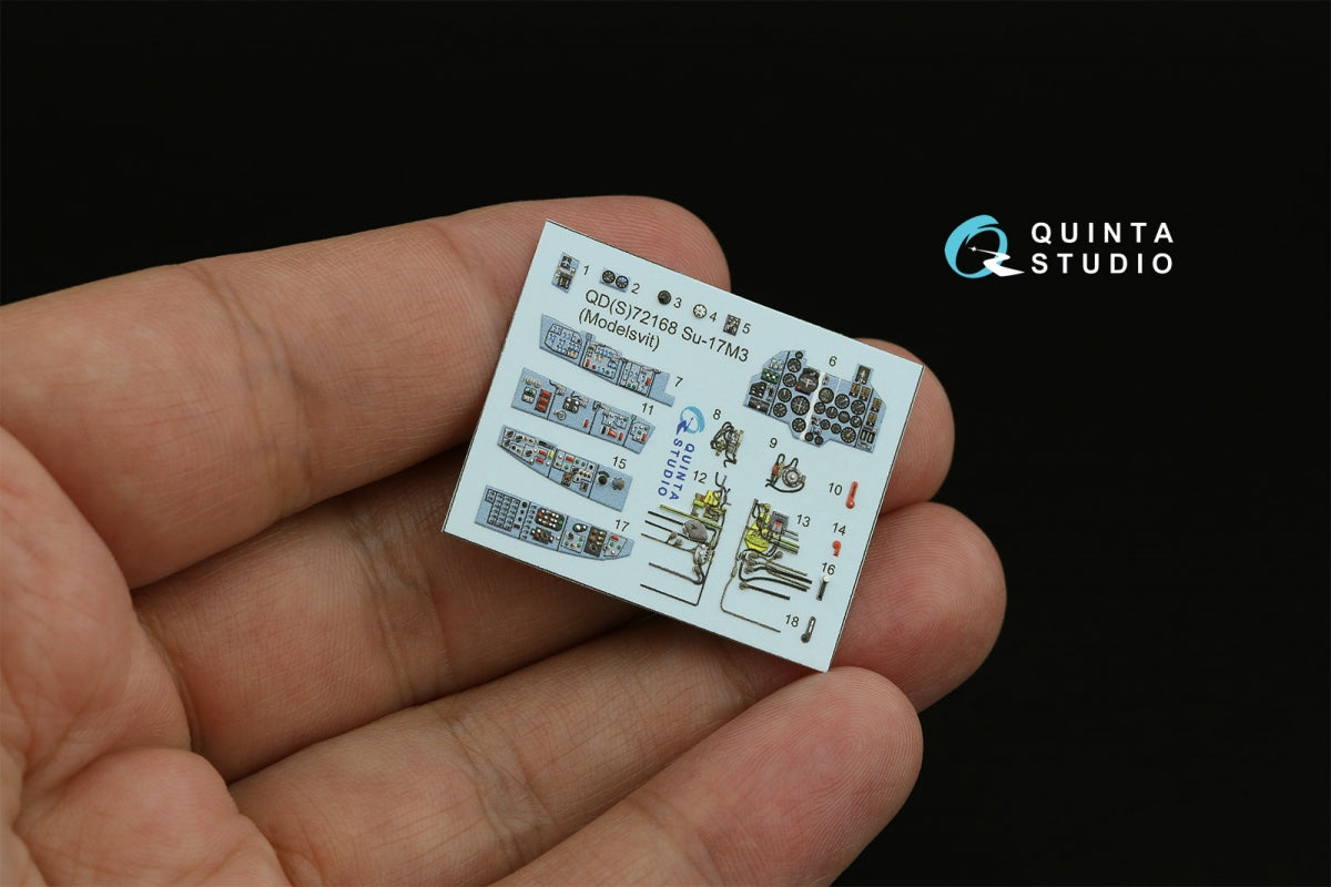 Quinta Studio QD+72168 Su-17M3 3D-Printed colored Interior on decal paper (Modelsvit) (with 3D-printed resin part) 1/72 – imagen 3