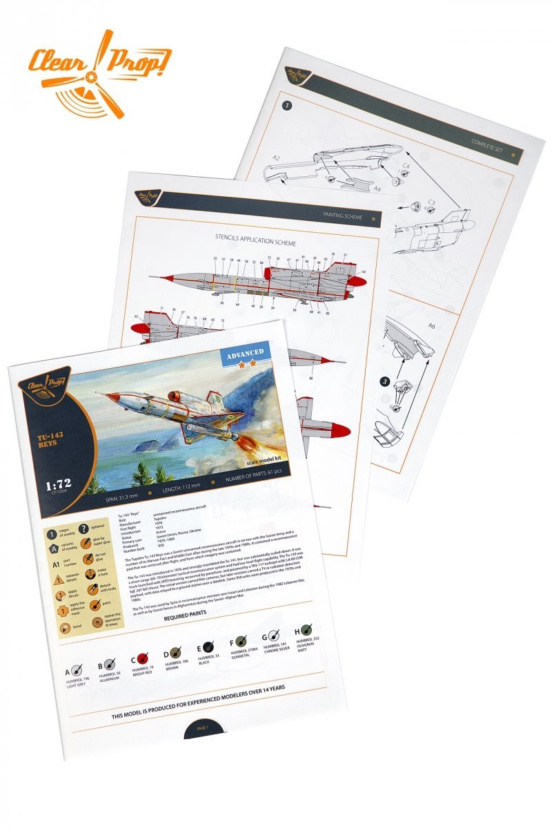 Clear Prop! CP72004 Tu-143 Reys ADVANCED KIT 1/72 – image 6