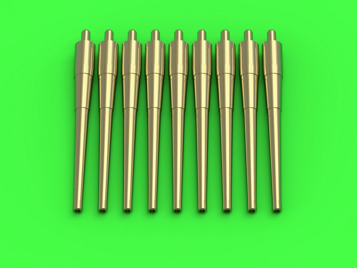 Master SM-700-057 American 8in/55 (20.3 cm) Mark 9 Gun Barrels (9 pcs.) - Lexington, Pensacola, Northampton, early New Orleans and Indianapolis types (1/700)