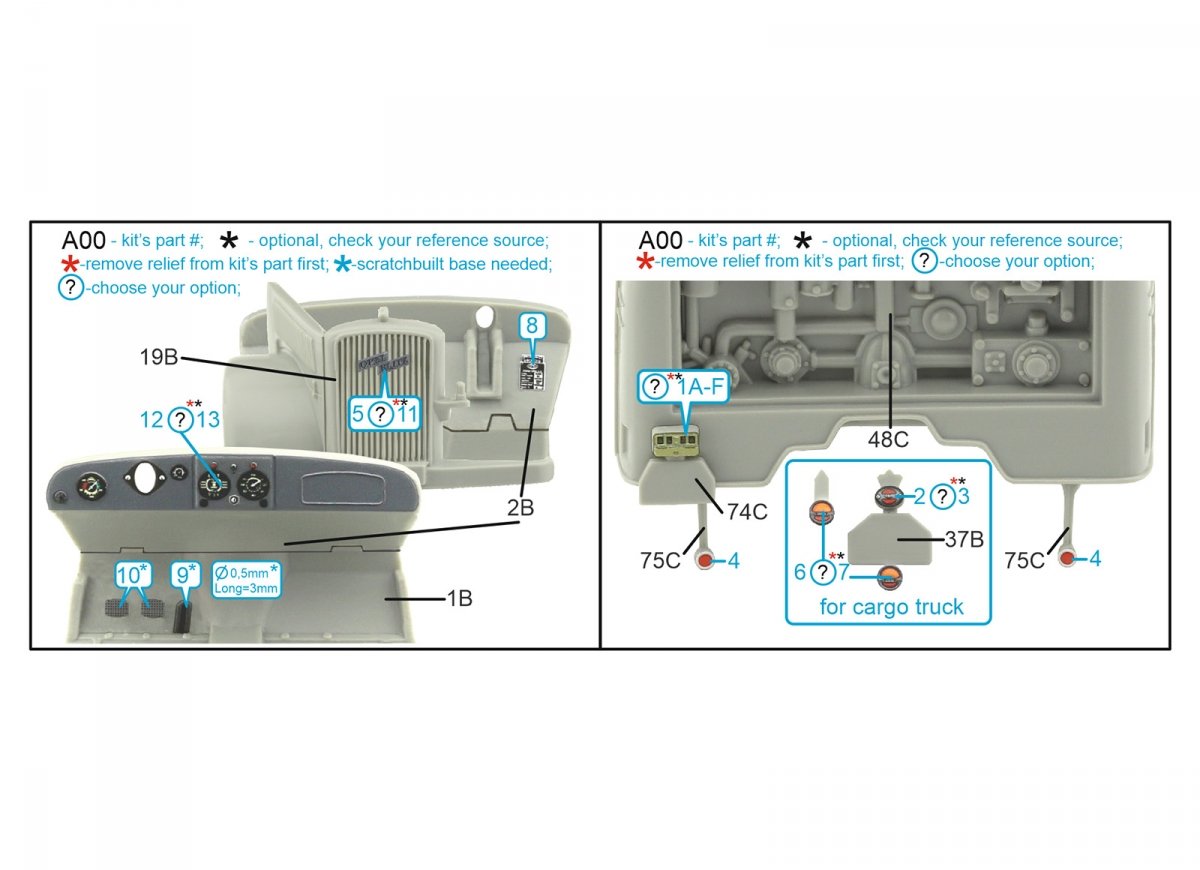 Quinta Studio QD48294 Opel Blitz family 3D-Printed &amp;amp; colored Interior on decal paper (Tamiya/Italeri) 1/48 – image 2