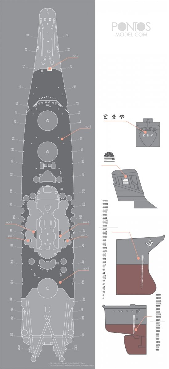 Pontos 35009WD1 IJN Yamato 1945 Coal Black Wooden Deck set 1/350 – obrázek 3