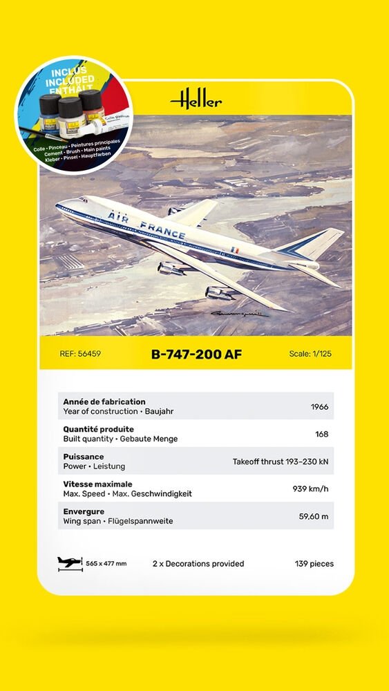 Heller 56459 Starter Kit - B-747-200 AF 1/125 – obrázek 6