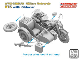 Freedom 16005 R75 with Sidecar WWII German Motorcycle 1/16 – Bild 5