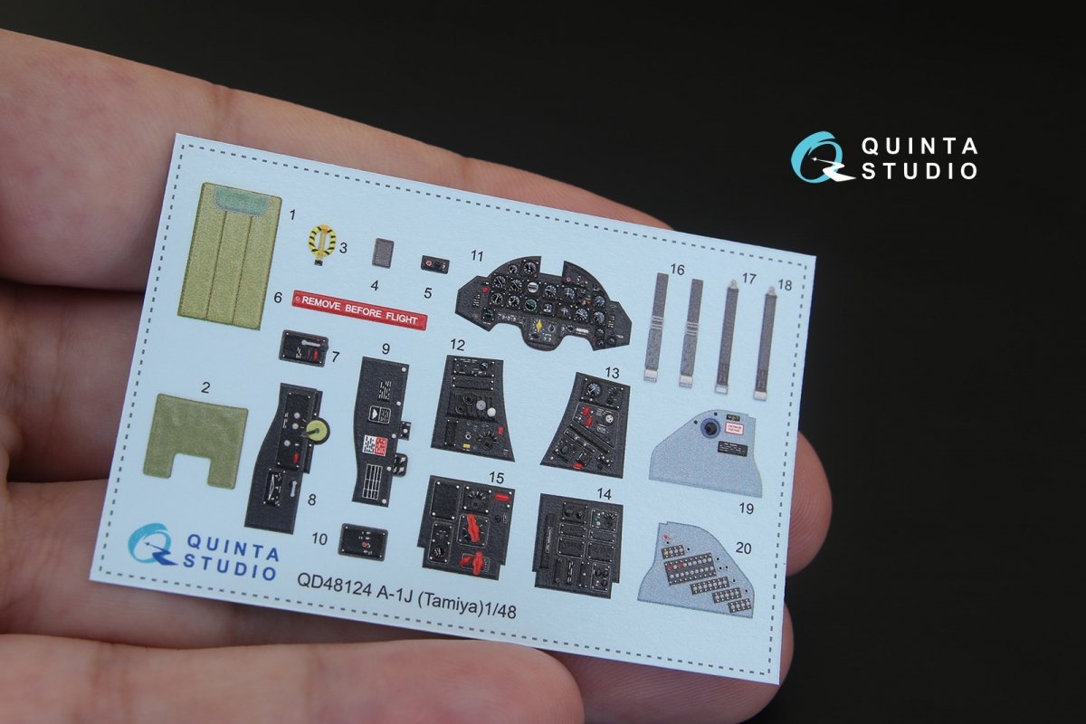 Quinta Studio QD48124 A-1J 3D-Printed &amp;amp; colored Interior on decal paper (for Tamiya kit) 1/48 – Bild 4