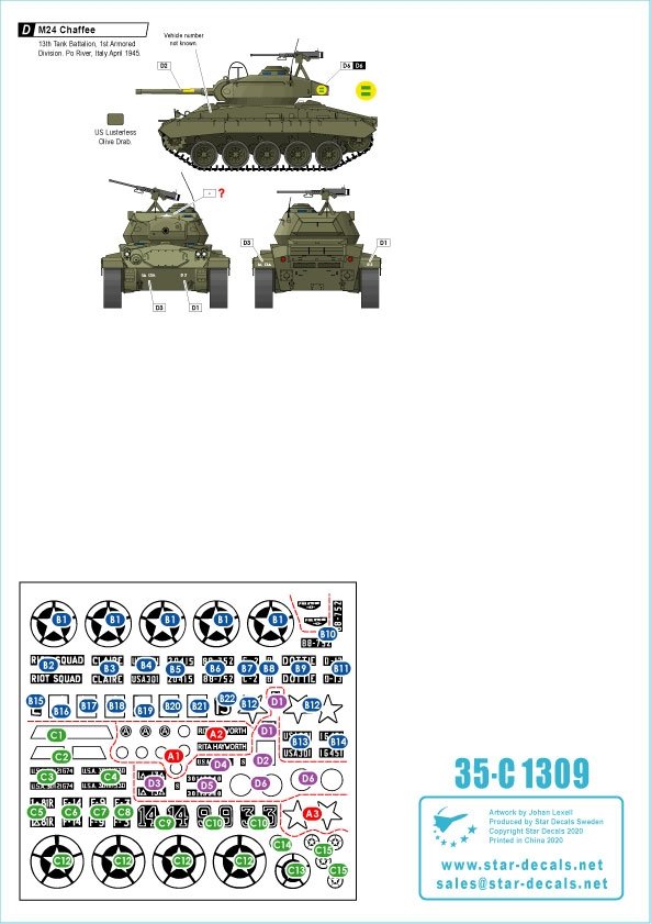Star Decals 35-C1309 US Armored Mix #2 1/35 – obrázek 2