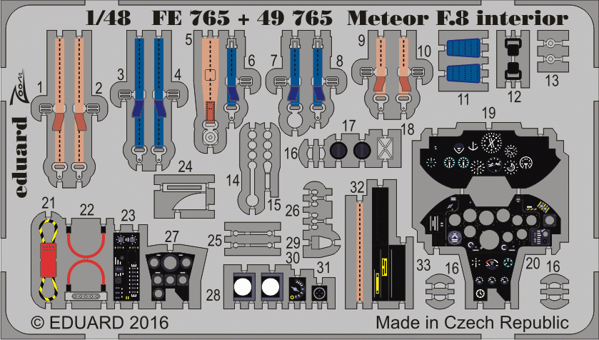 Eduard 49765 Meteor F.8 interior AIRFIX 1/48