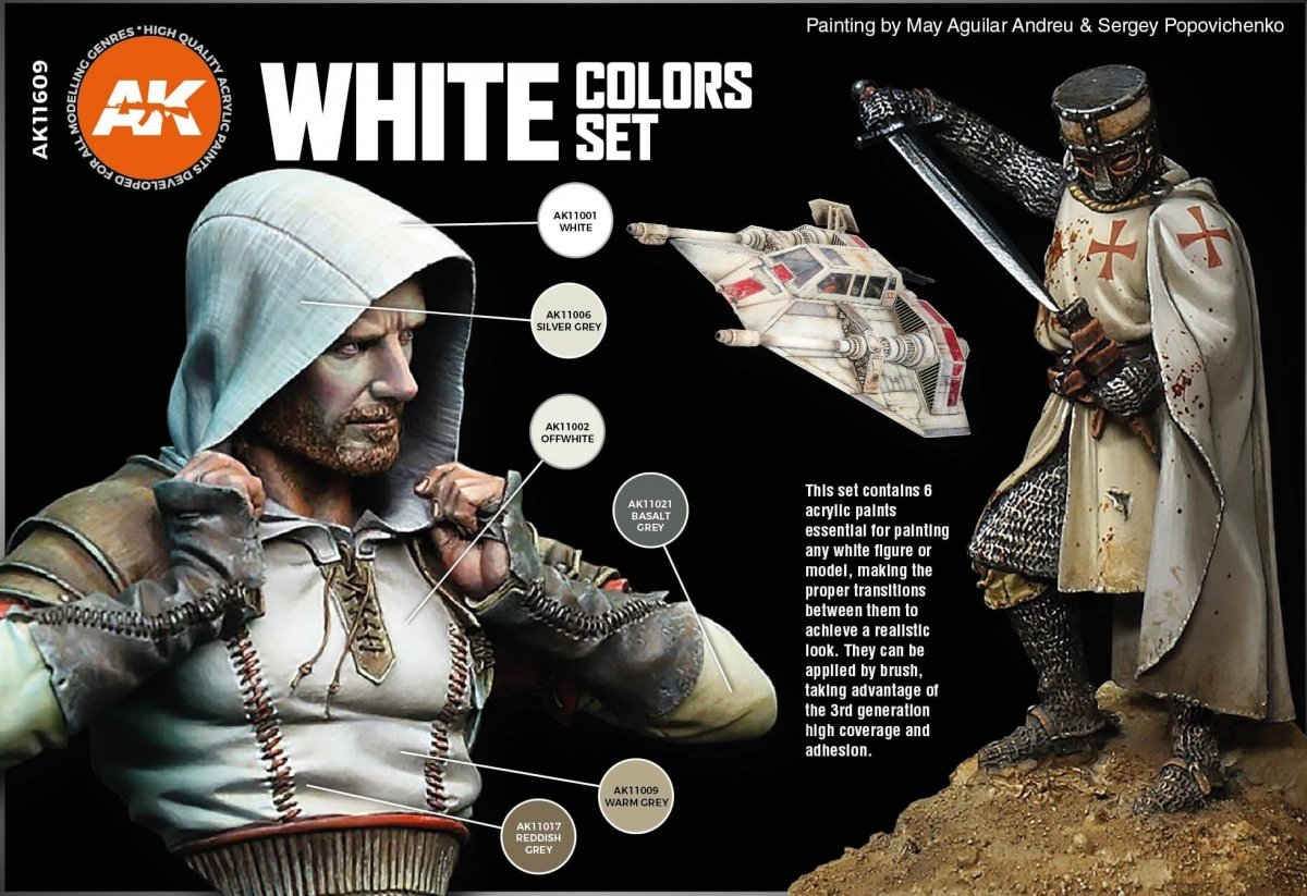 AK Interactive AK11609 WHITE COLORS SET 6x17 ml – image 3