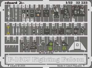 Eduard 32523 F-16CJ interior 1/32 Tamiya