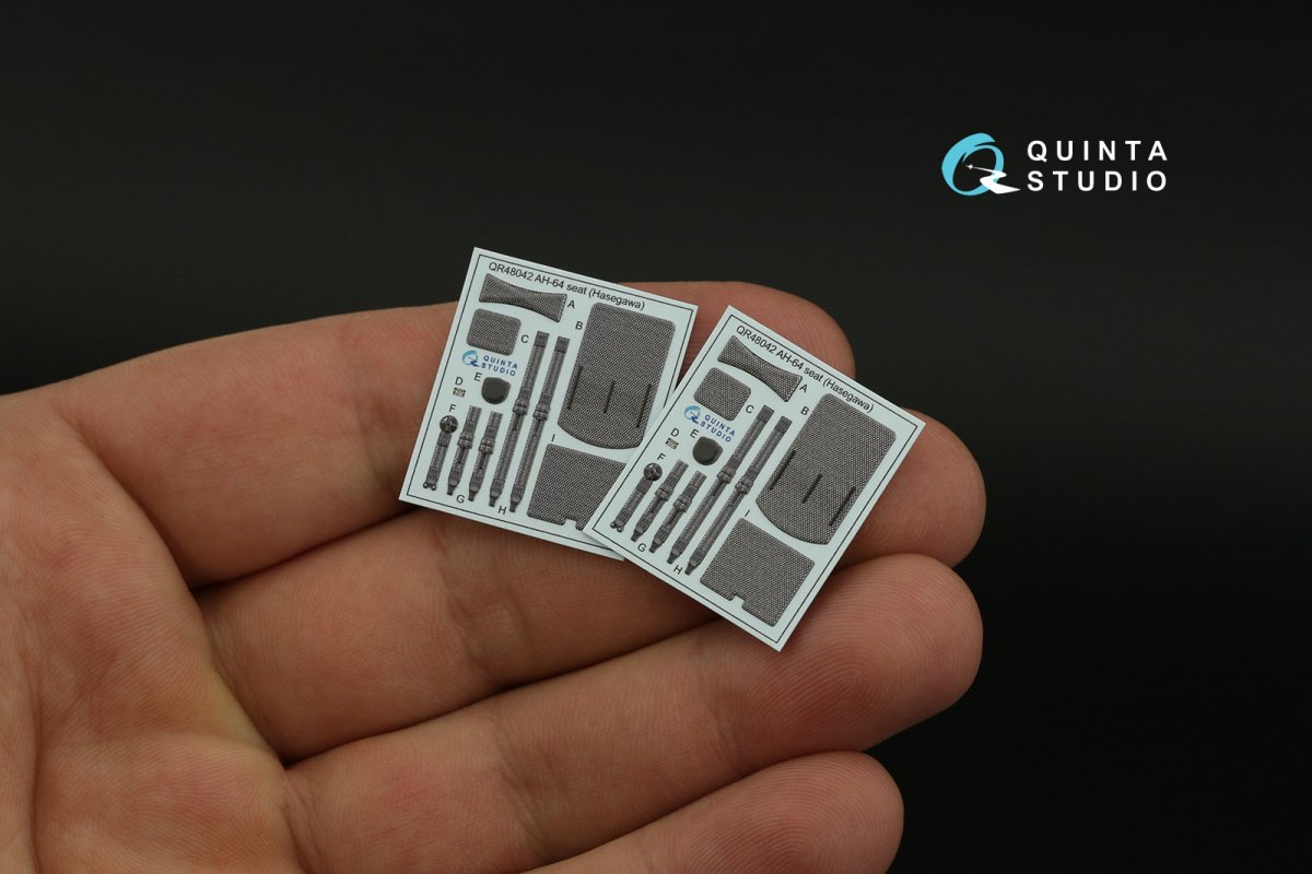 Quinta Studio QD48362 AH-64D 3D-Printed &amp;amp; colored Interior on decal paper (Hasegawa) 1/48 – obrázek 3
