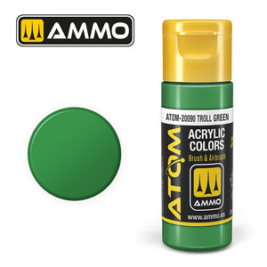 Ammo de Mig Jimenez 20090 ATOM COLOR Vert Troll 20ml