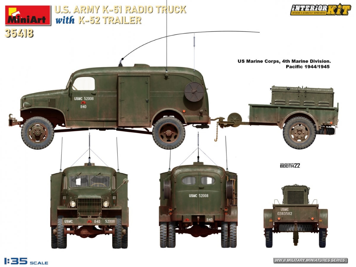 MiniArt 35418 US ARMY K-51 RADIO TRUCK WITH K-52 TRAILER. INTERIOR KIT 1/35 – image 16