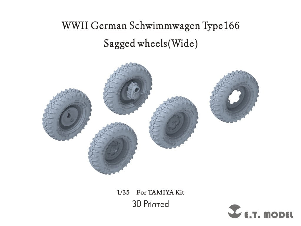 ET Model P35-136 WWII German Schwimmwagen Type166 Sagged wheels Wide For TAMIYA Kit 1/35