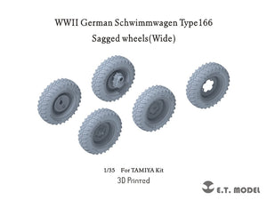 ET Model P35-136 WWII German Schwimmwagen Type166 Sagged wheels Wide For TAMIYA Kit 1/35