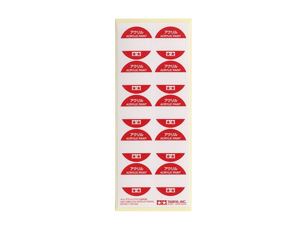 Tamiya 87197 Cap Labels (for Acrylic Paints)