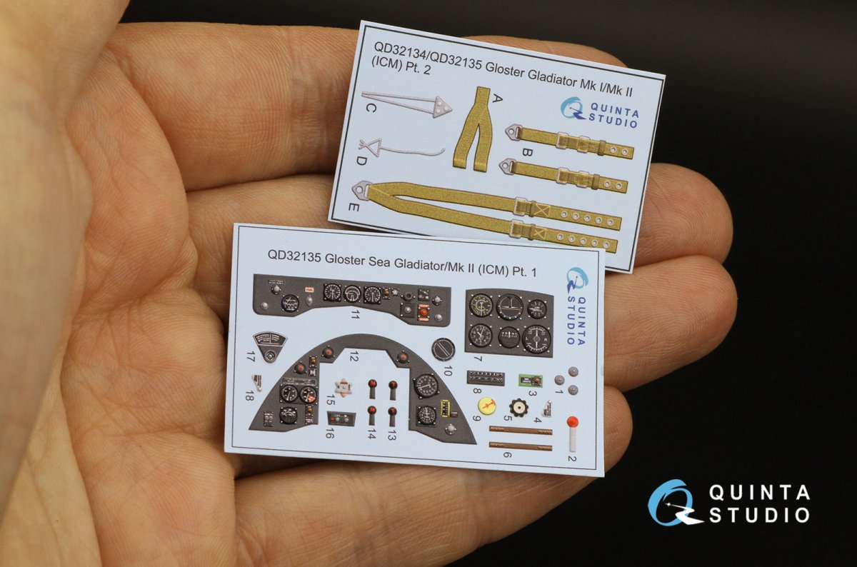 Quinta Studio QD32135 Gloster Gladiator Mk II 3D-Printed &amp;amp; coloured Interior on decal paper (ICM) 1/32 – zdjęcie 11