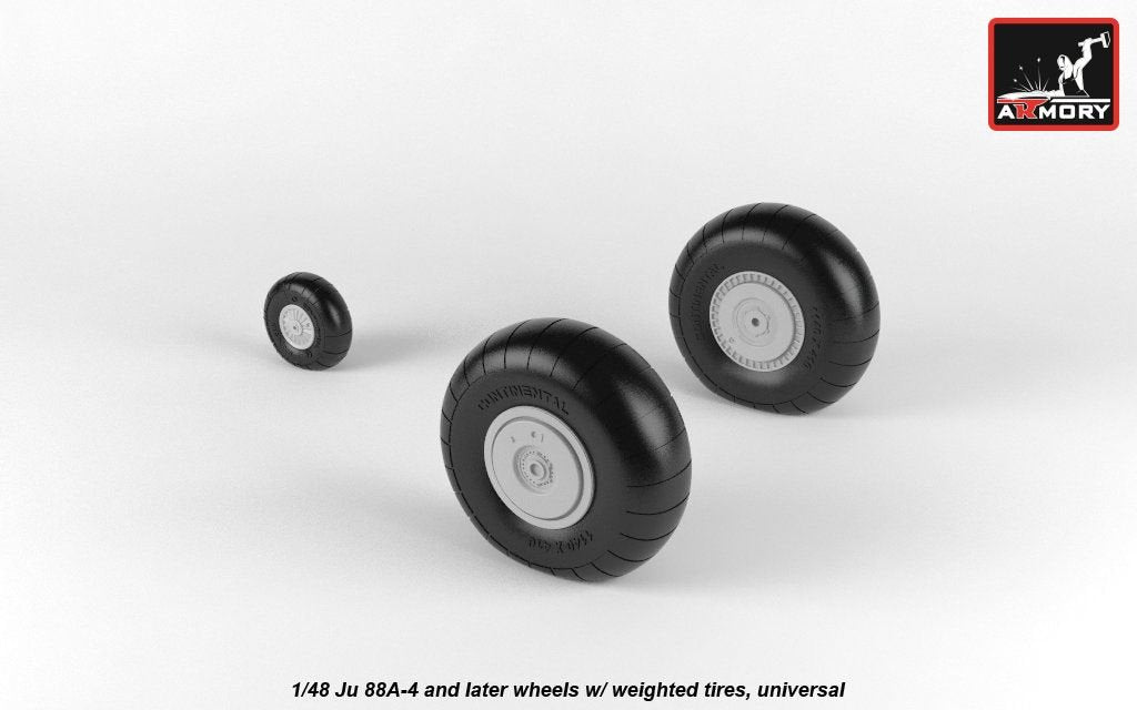 Armory Models AW48202 Junkers Ju 88 late wheels w/ weighted tires 1/48 – obrázek 2