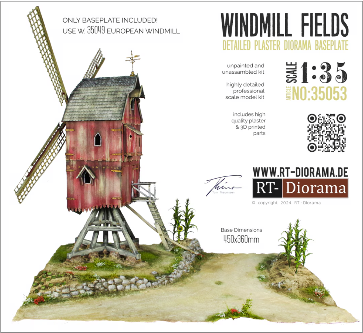 RT-Diorama 35053 Windmill Fields detailed slice diorama baseplate (only baseplate included!) 1/35
