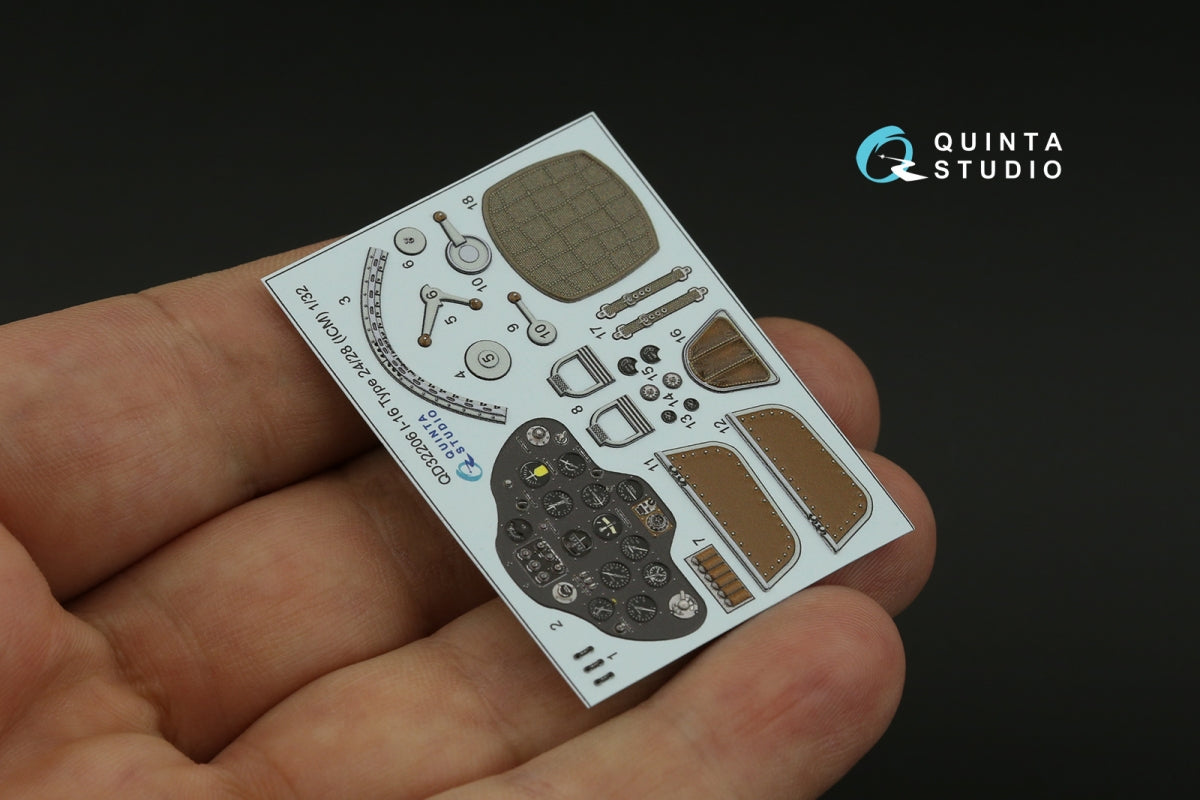 Quinta Studio QD32206 I-16 Type 24/28 3D-Printed colored Interior on decal paper (ICM) 1/32 – image 10