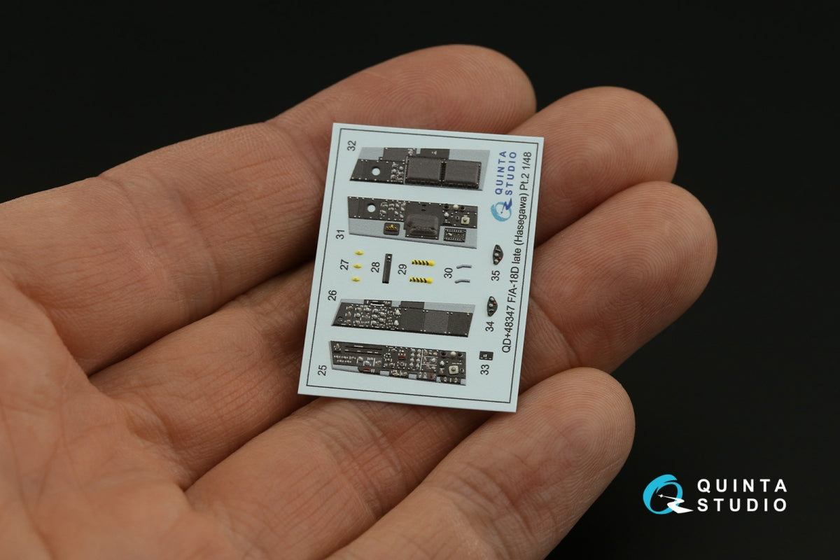 Quinta Studio QDS+48347 FA-18D late 3D-Printed colored Interior on decal paper (Hasegawa) (with 3D-printed resin parts) (Small version) 1/48 – image 5