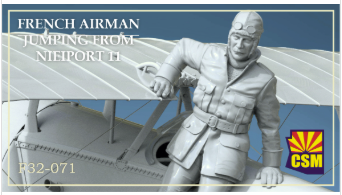 Maquette Copper State Models F32-071 Aviateur français sautant de son Nieuport 1/32