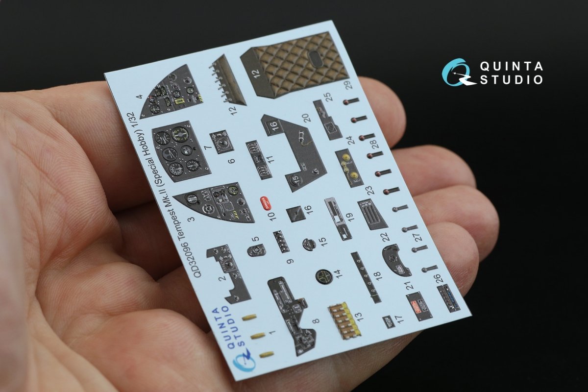 Intérieur imprimé en 3D et coloré sur papier décalcomanie Quinta Studio QD32096 Tempest Mk.II (Special Hobby/Revell) 1/32 – image 8