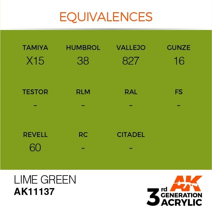 AK Interactive AK11137 LIME GREEN – STANDARD 17ml – zdjęcie 3
