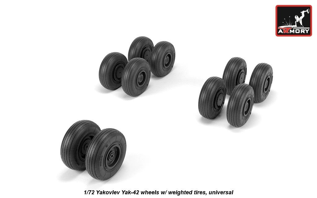 Armory Models AW72061 Yakovlev Yak-42 Clobber wheels w/ weighted tires 1/72 – image 4