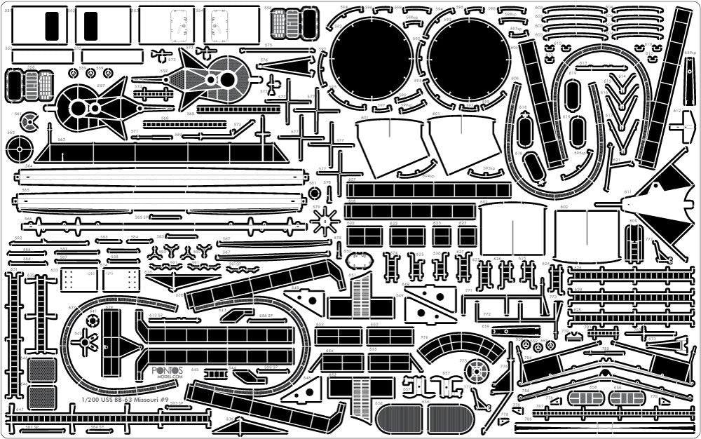 Pontos 23004F1 USS BB-61 Iowa 1944 Detail Up Set (Teak tone stained wooden deck) 1/200 – Bild 10