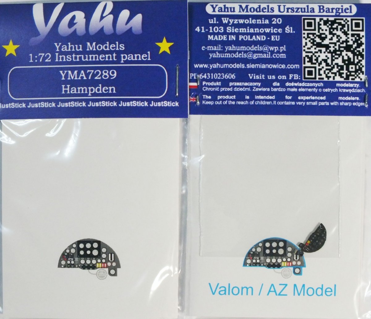 Yahu YMA7289 Hampden (Modèle AZ / Azur) 1/72