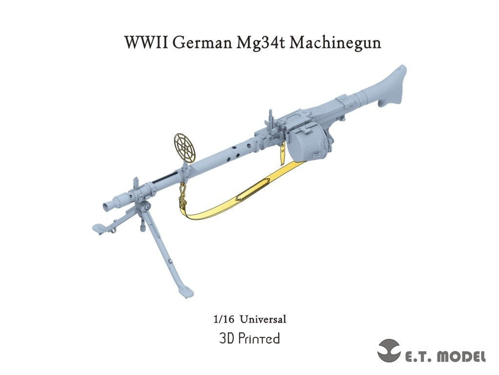 ET Model P16-002 WWII German Mg34t Machinegun (3D Printed) 1/16