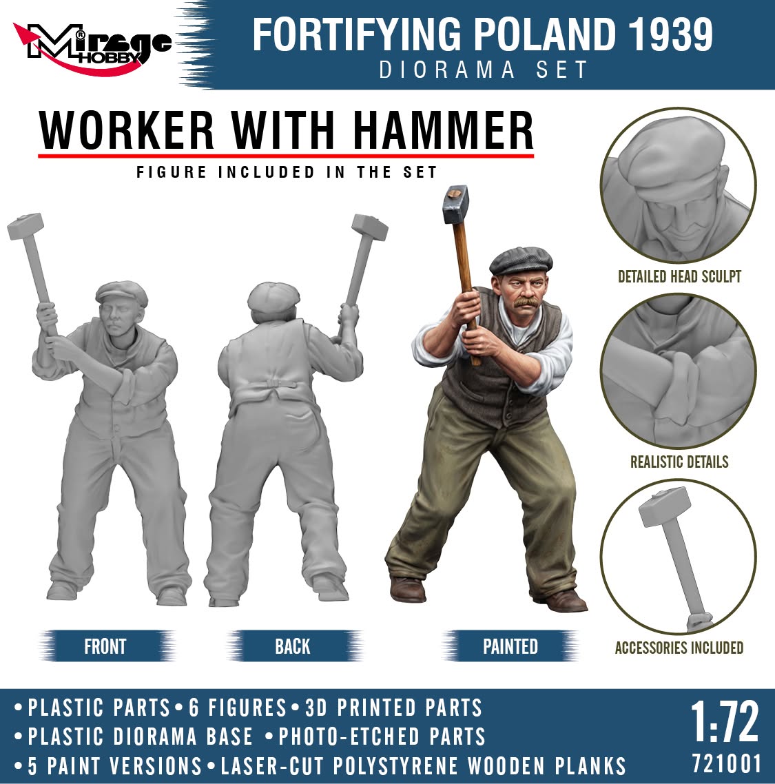 Mirage 721001 Fortifying Poland 1939 - Diorama Set 1/72 – obrázek 10