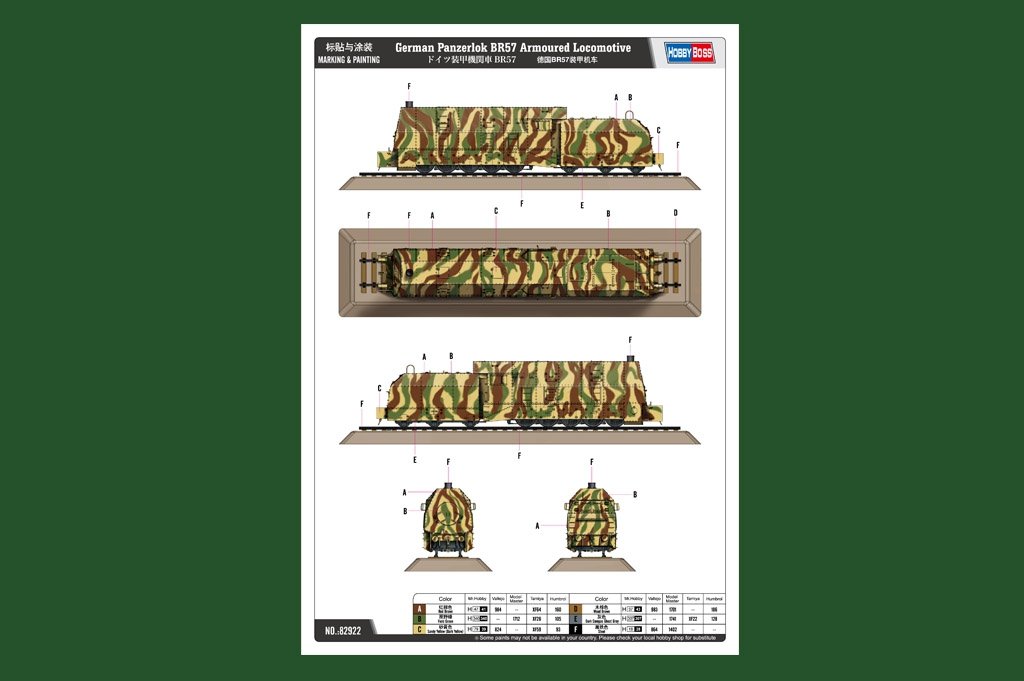 Hobby Boss 82922 German Panzerlok BR57 Armored Locomotive 1//72 – immagine 2