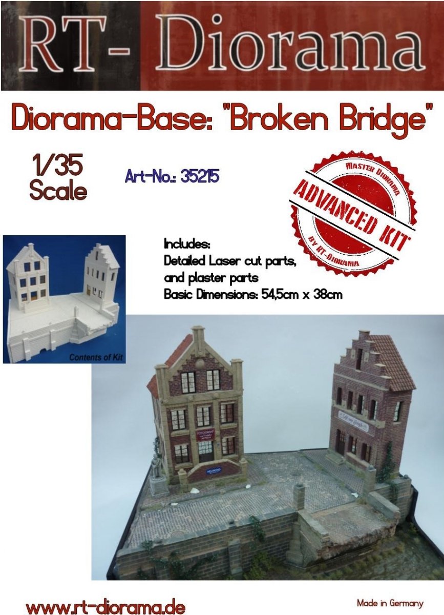 RT-Diorama 35215 Socle de diorama : « Pont brisé » 1/35 