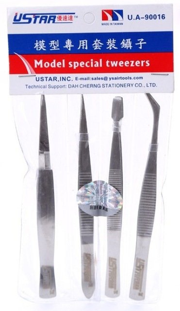 U-STAR UA-90016 Straight Tweezer Set (set of 4 tweezers)