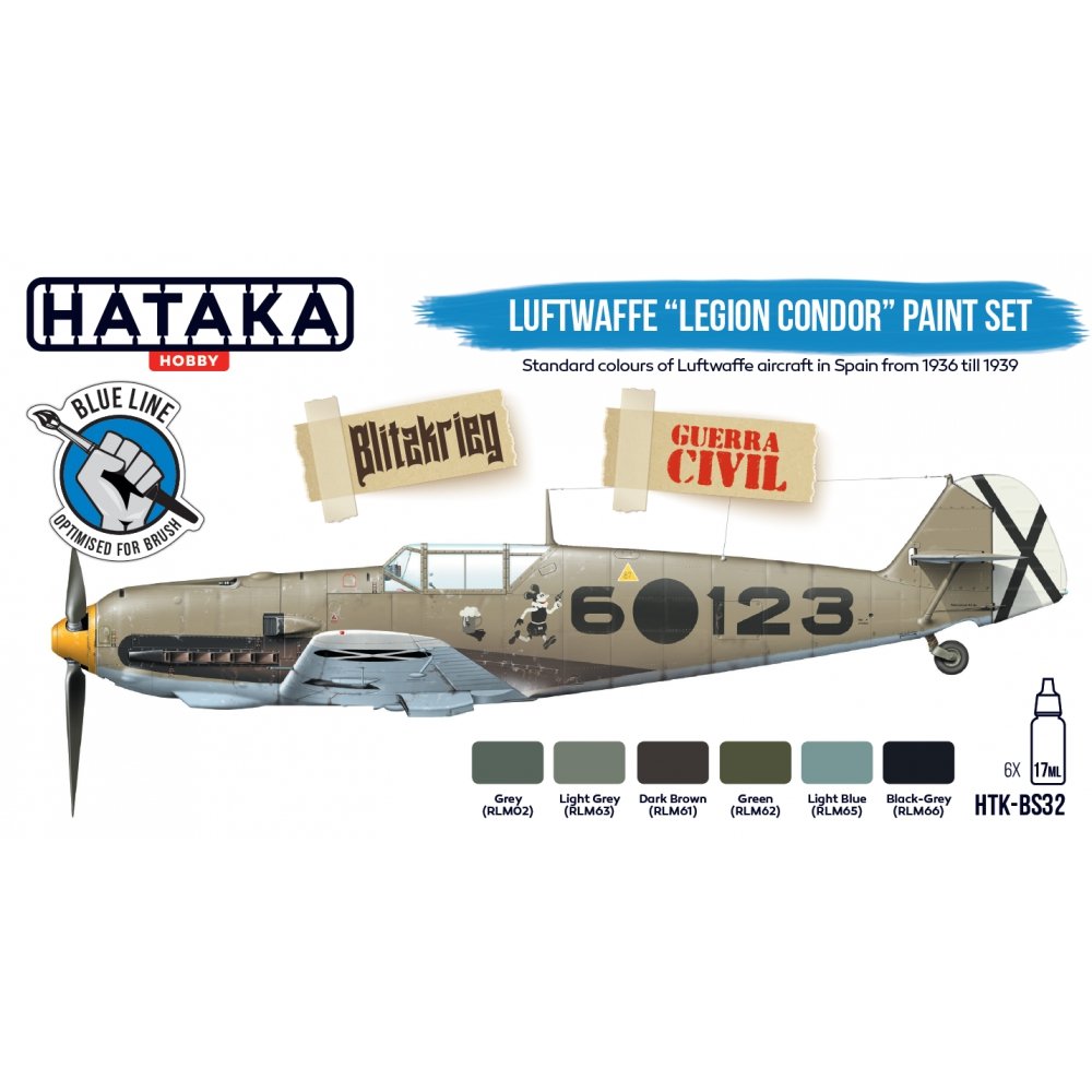 Hataka HTK-BS32 Luftwaffe "Legion Condor" paint set (6x17ml)