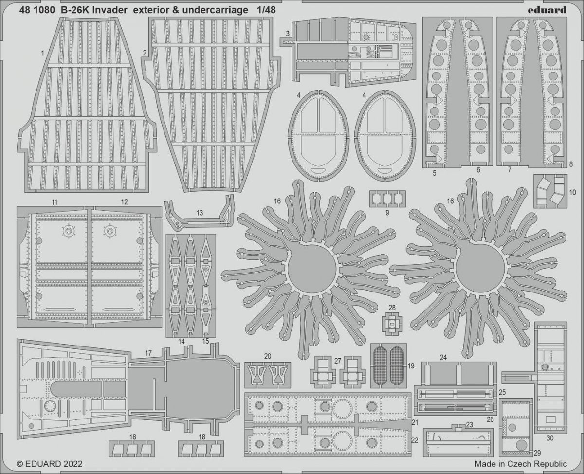 Eduard 481080 B-26K Invader exterior &amp;amp; undercarriage ICM 1/48