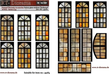 RT-Diorama 35760 Printed Accessories: Factory glass windows &amp;quot;Endkampf&amp;quot; 1/35